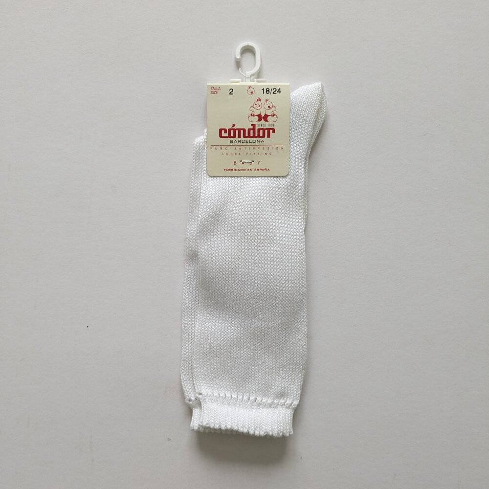 Condor White Cotton Knee Socks 2